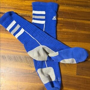 adidas Men's Royal Blue and Gray Crew Socks